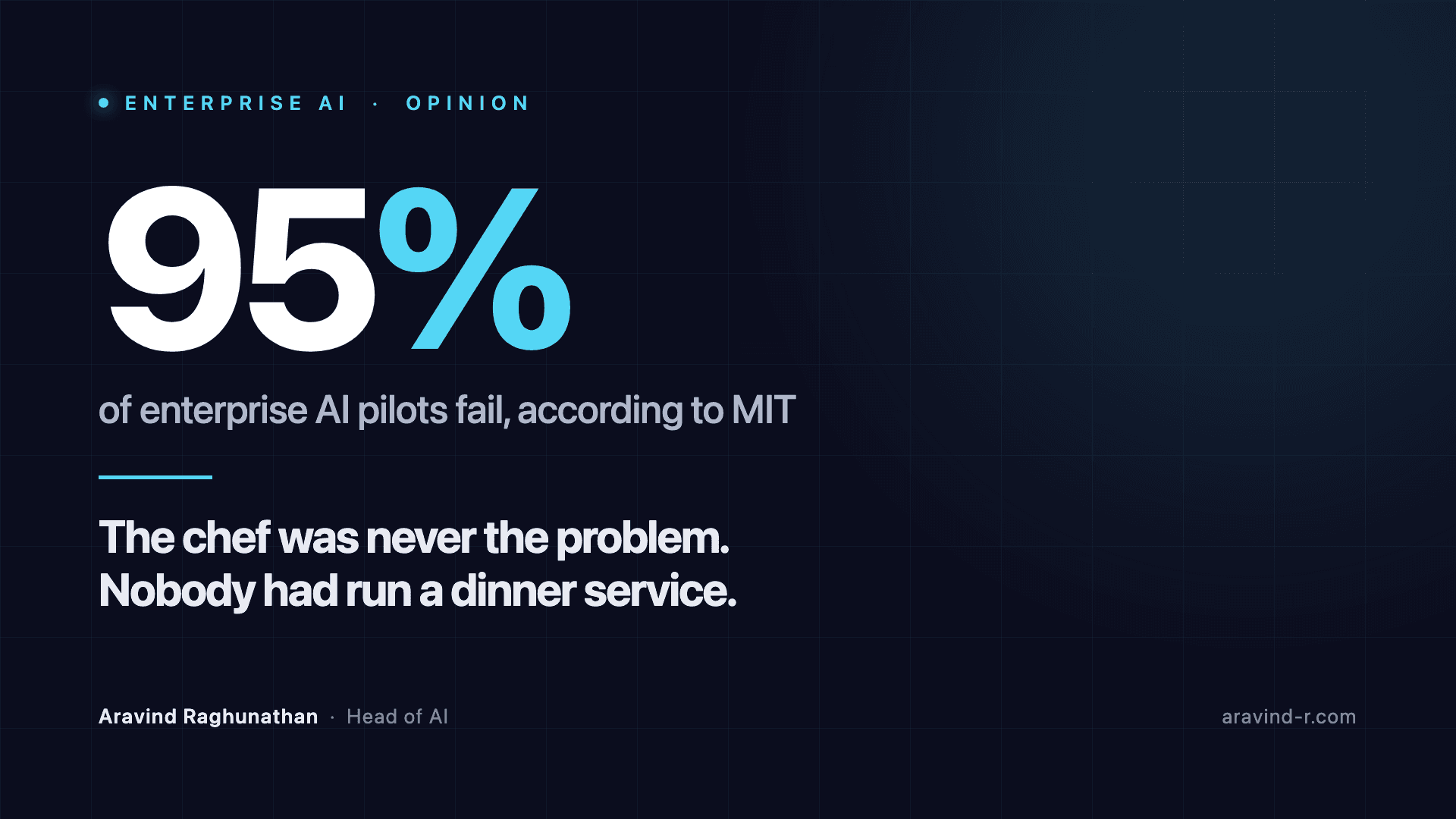 The Chef Was Never the Problem: Why AI Pilots Fail in Production