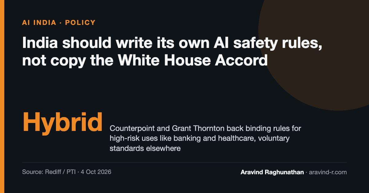 India Should Write Its Own AI Safety Rules, Not Copy the White House Accord