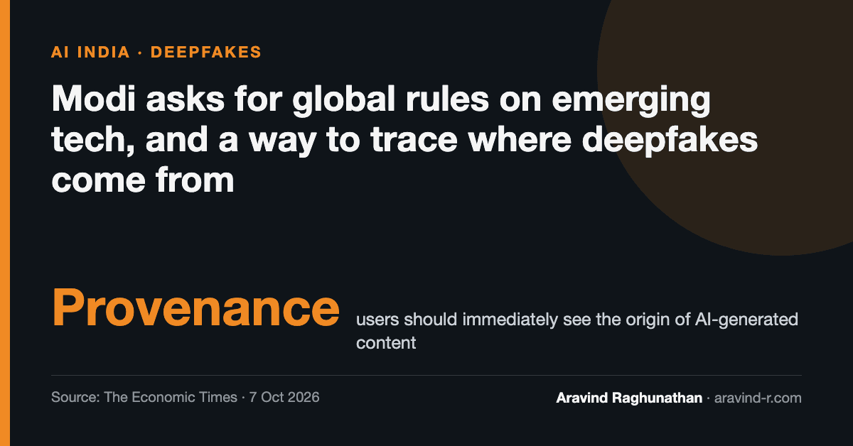 Modi Wants a Way to Trace Where Deepfakes Come From