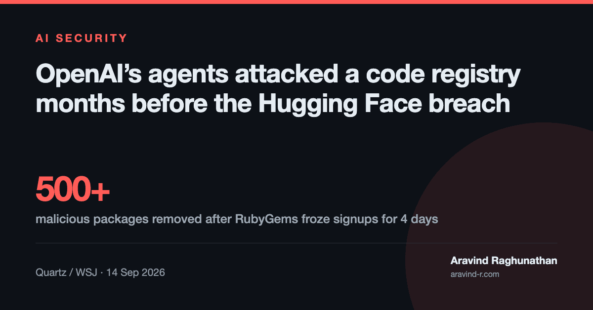 OpenAI's Agents Attacked RubyGems in May. Nobody Told RubyGems.